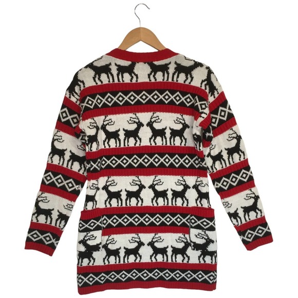 Merry Christmas Womens Size Small Cardigan Knit Sweater Holiday Long Sleeve Red - Picture 12 of 14